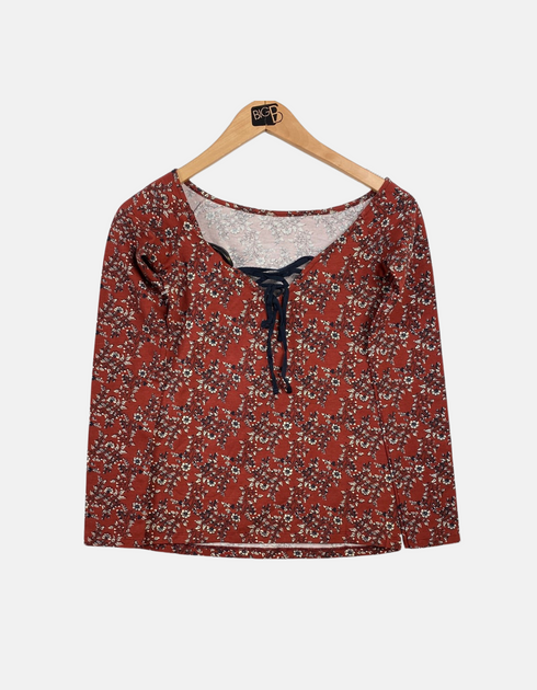 Maroon floral blouse FM