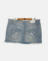 Distressed Denim Mini Skirt with Frayed Hem