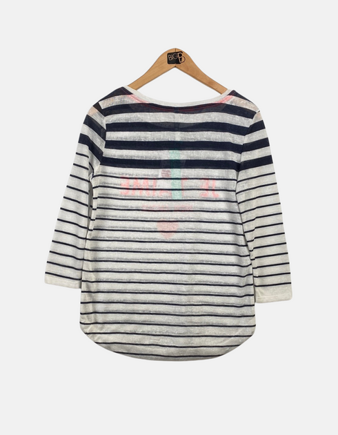 White &blue line T-shirt FM