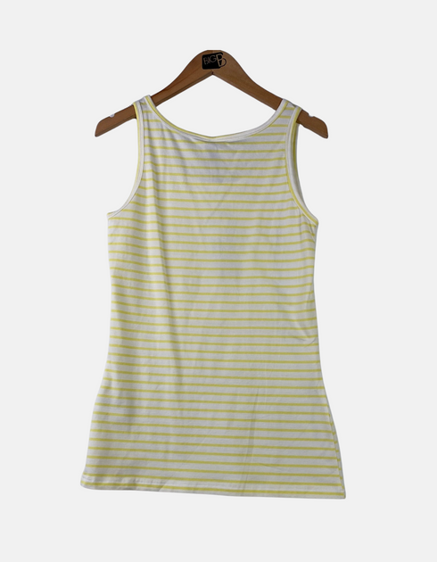 White Yellow striped Tank FM