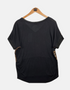 Leopard Print V-Neck Top with Black Contrast Hem