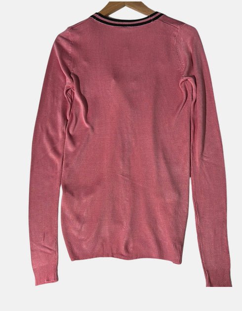 Rosewood Trimmed V-Neck Cardigan