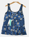 Pineapple Print Peplum Tank Top