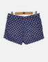 Navy Blue Polka Dot High-Waist Shorts