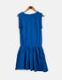Sleeveless Casual Blue Dress with Elastic Waist
