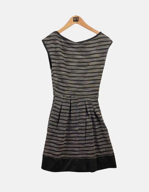 Striped Sleeveless Fit & Flare Dress
