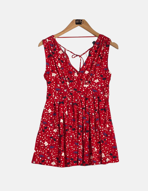 Red floral dress FM