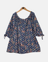 Navy Floral Off-Shoulder Blouse