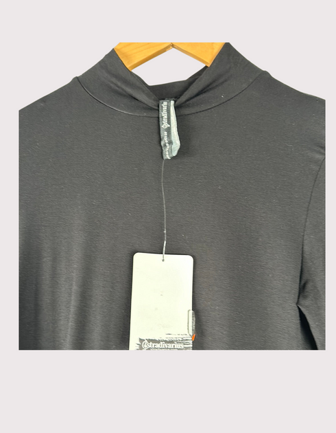 Slate Gray Mock Neck Jersey Top F