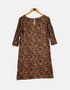 Leopard Print 3/4 Sleeve Dress