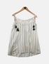 Boho Striped Off-Shoulder Dress with Tassel Details