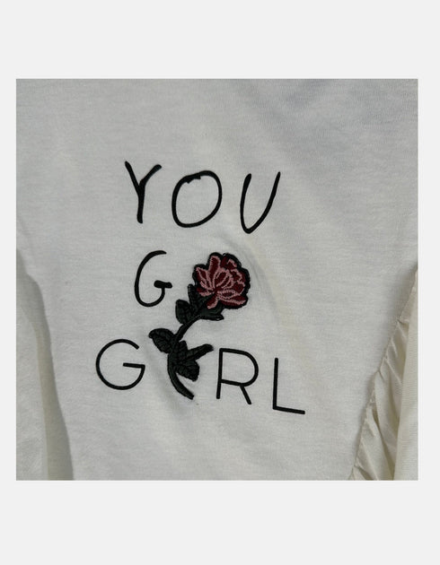 Chic Ivory Ruffle Statement Tee