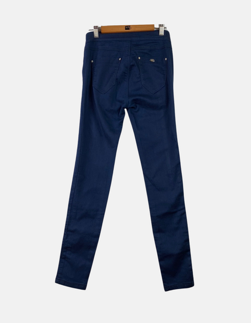 Navy Slim-Fit Trousers with Seam Detailing