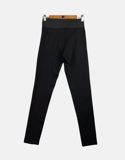Black High-Waisted Leggings with Zipper Detail