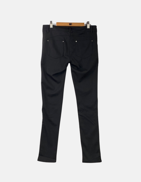 Women's High-Waisted Slim Fit Pants with Zipper Accents