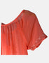 Coral Charm Peasant Blouse