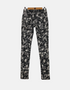 Women's Floral Print Skinny Pants with Zipper Accents