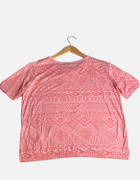 Women's Pink Geometric Print T-Shirt