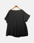 Women's Black Drape V-Neck Blouse
