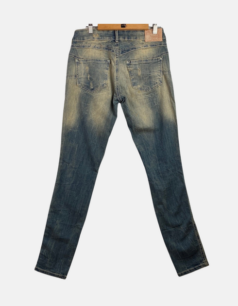 Distressed Mid-Wash Slim-Fit Jeans