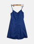 Blue A-Line Spaghetti Strap Dress with Front Zipper