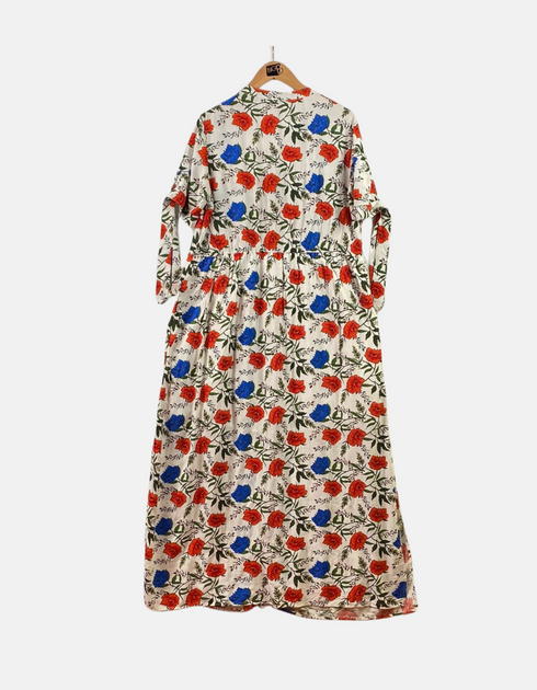 White with floral long dress FM