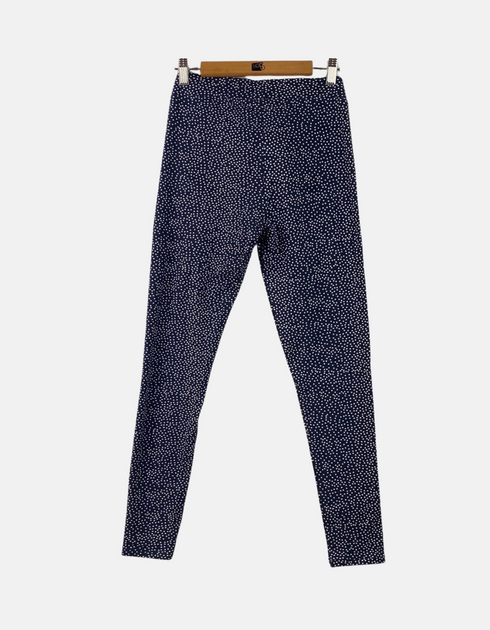 Navy Polka Dot Stretch Leggings