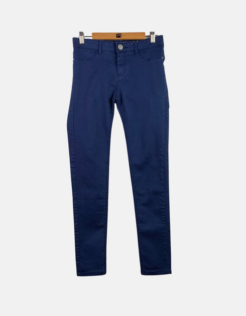 Navy Blue Slim-Fit Casual Pants