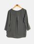 Minimalist Grey Blouse with 3/4 Sleeves