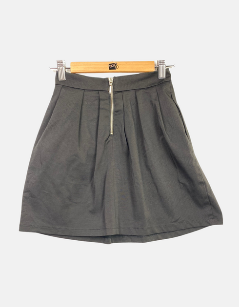 High-Waisted Pleated A-Line Skirt