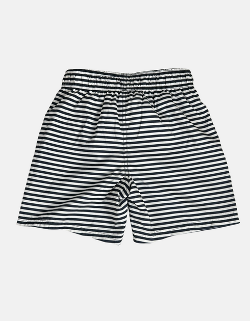 Nautical Striped Swim Shorts – Black and White