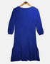 Royal Blue Knit Dress with Ruffle Hem