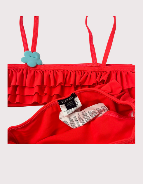 Radiant Ruffles Red Two-Piece Swim Set 