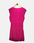 V-Neck Fuchsia Dress with Front Zipper Detail