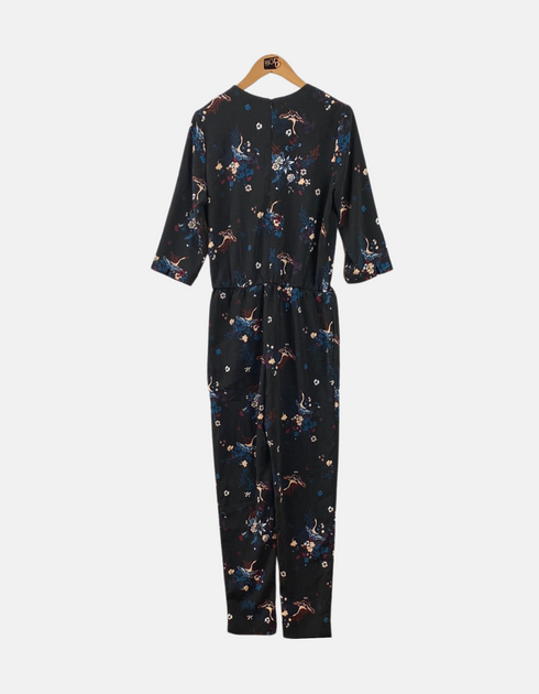 Floral Print Wrap-Style Jumpsuit