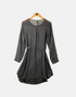 Sheer Long-Sleeve Belted Shirt Dress