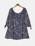 Navy Floral Off-Shoulder Blouse