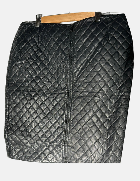 Midnight Matrix Quilted Pencil Skirt F