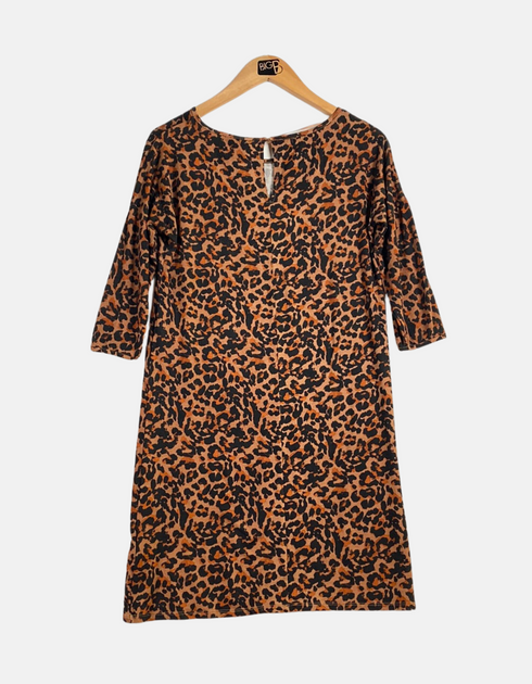 Leopard Print 3/4 Sleeve Dress