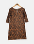 Leopard Print 3/4 Sleeve Dress