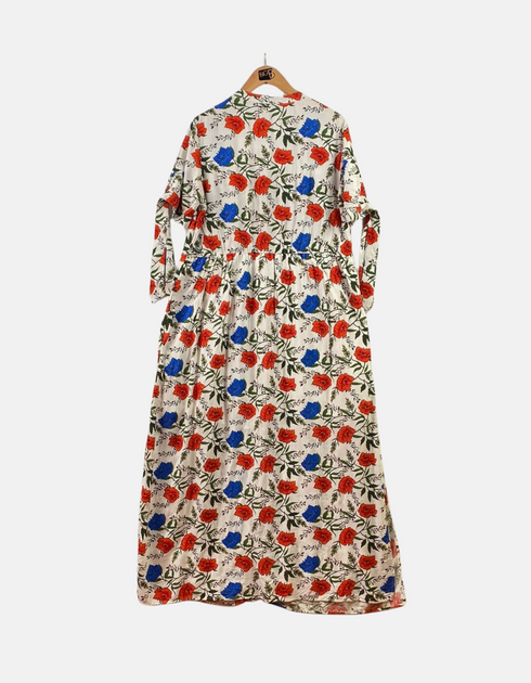 White with floral long dress FM