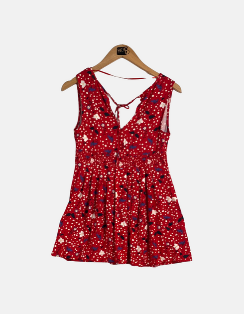 Red floral dress FM