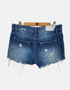 Distressed Denim Cutoff Shorts with Frayed Hem
