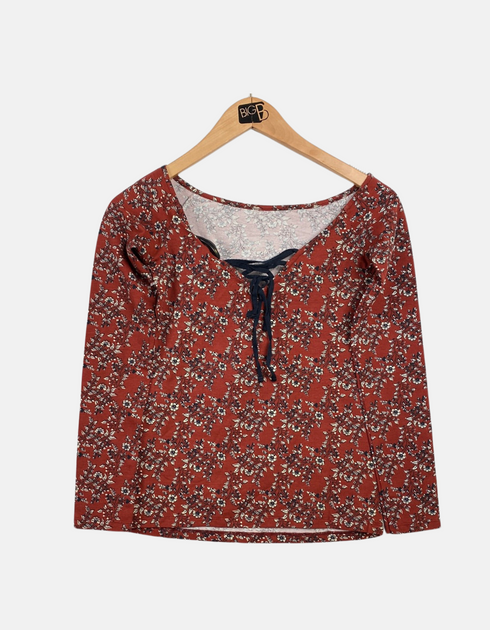 Maroon floral blouse FM