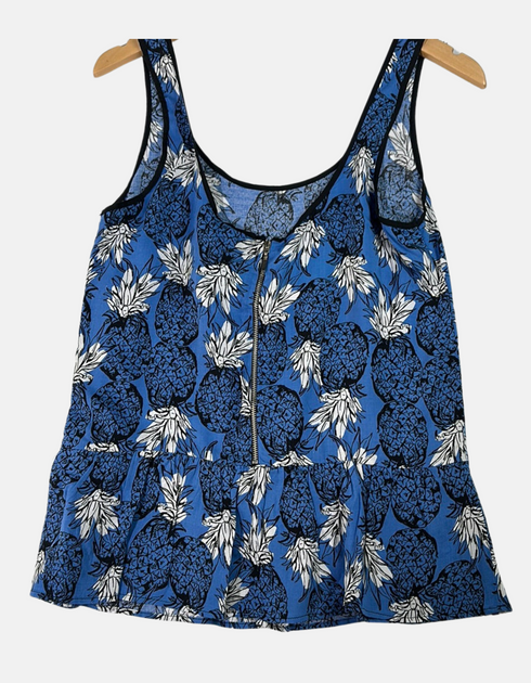 Pineapple Print Peplum Tank Top