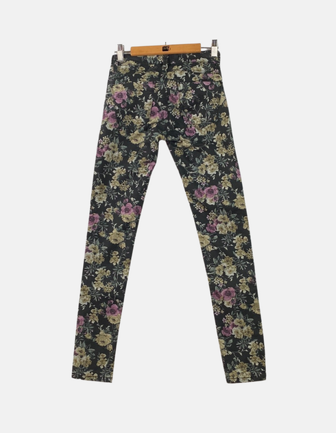 Jeans black floral FM