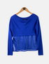 Sheer-Back Layered Long Sleeve Top in Royal Blue