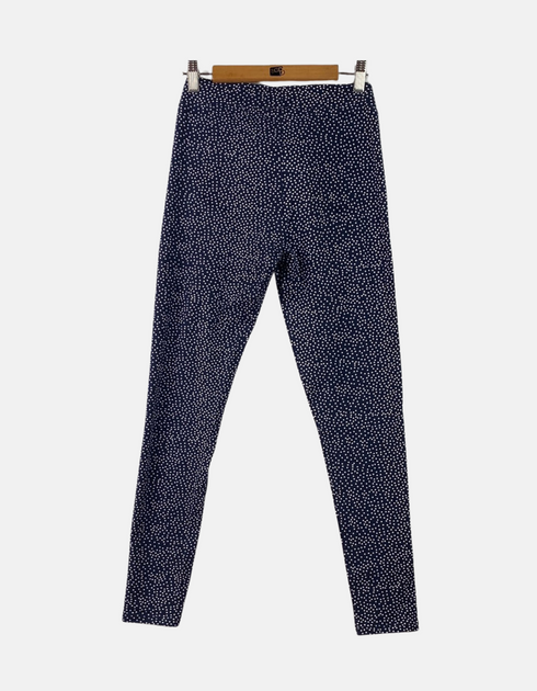 Navy Polka Dot Stretch Leggings