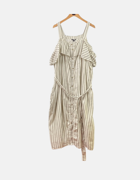 Long dress white line black FM