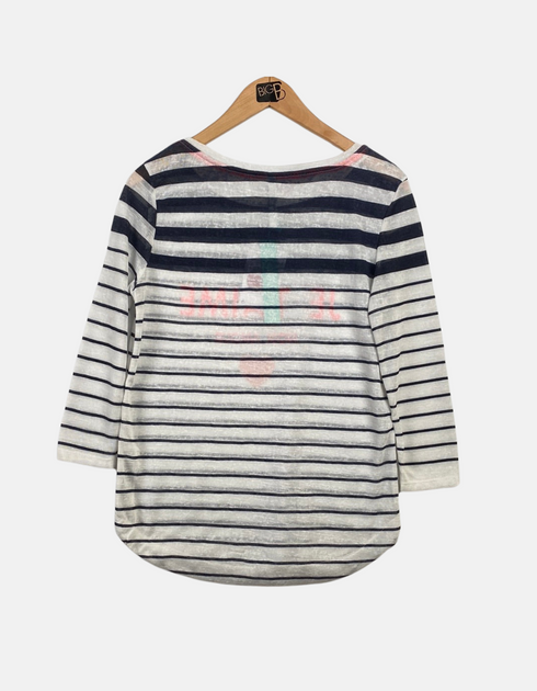 White &blue line T-shirt FM